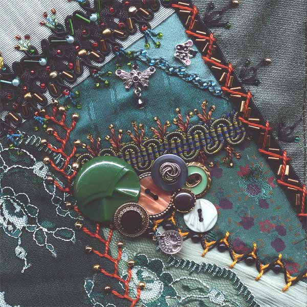 I dropped the button box - crazy quilt block 11