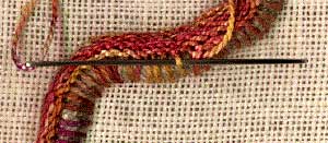 a step by step illustration of how to work Casalguidi stitch