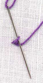 step by step illustration of triple palestrina stitch