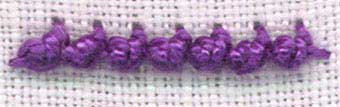 step by step illustration of triple palestrina stitch