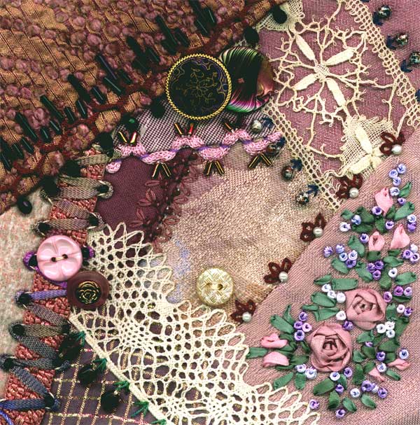 I dropped the button box - crazy quilt block 4