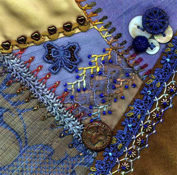 I dropped the button box - crazy quilt block 11