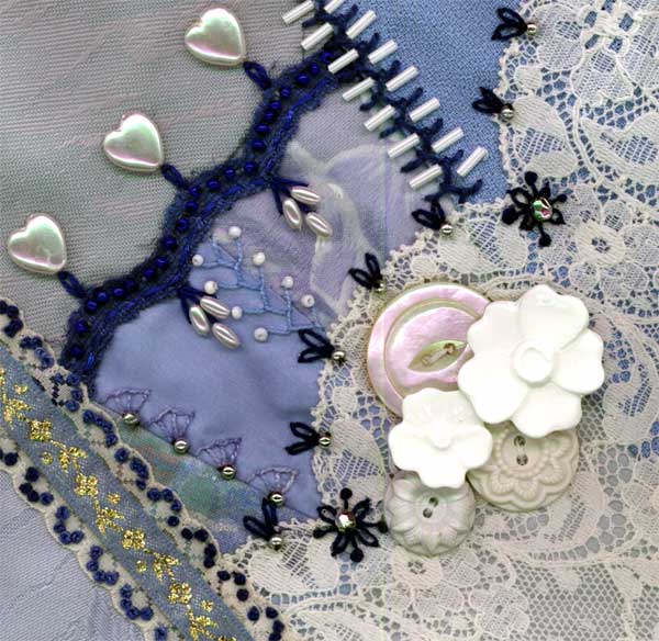 I dropped the button box - crazy quilt block 11