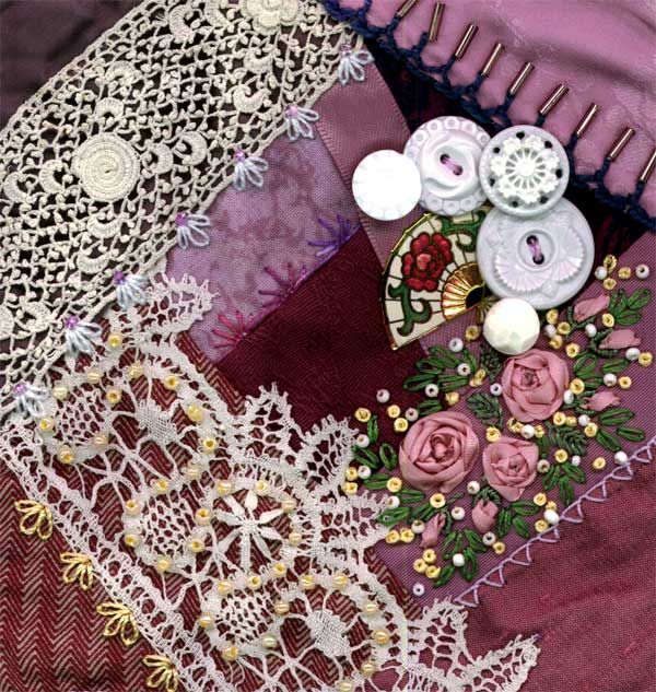 I dropped the button box - crazy quilt block 11