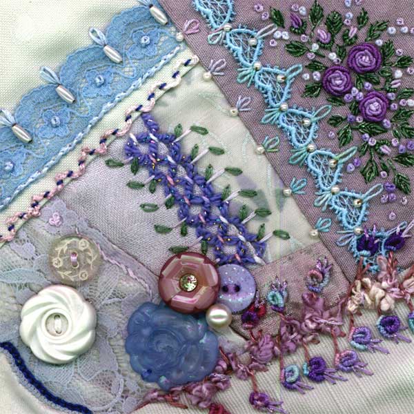 I dropped the button box - crazy quilt block 11