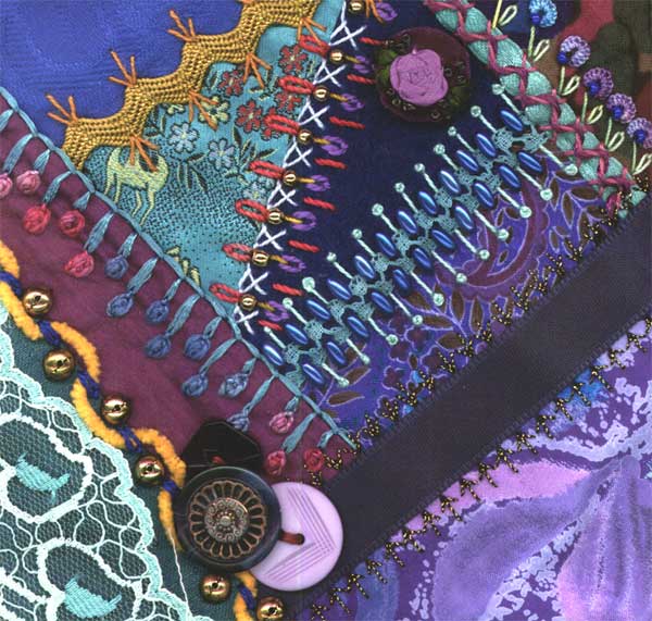 I dropped the button box - crazy quilt block 11