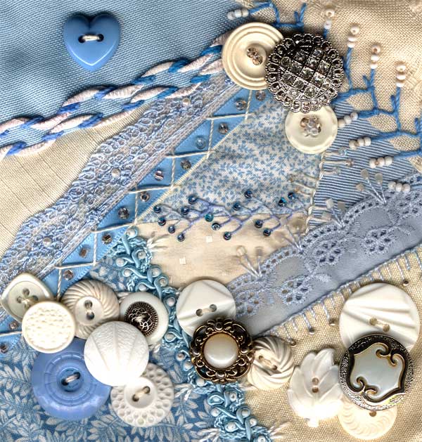 I dropped the button box - crazy quilt block 11