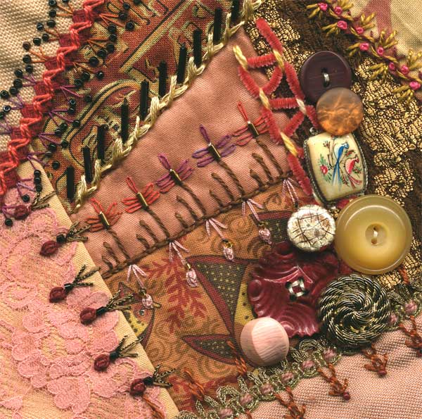 I dropped the button box - crazy quilt block 11