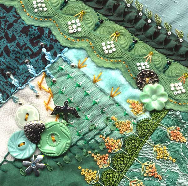 I dropped the button box - crazy quilt block 11