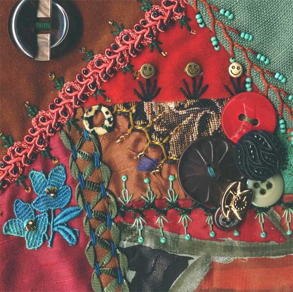 I dropped the button box - crazy quilt block 11