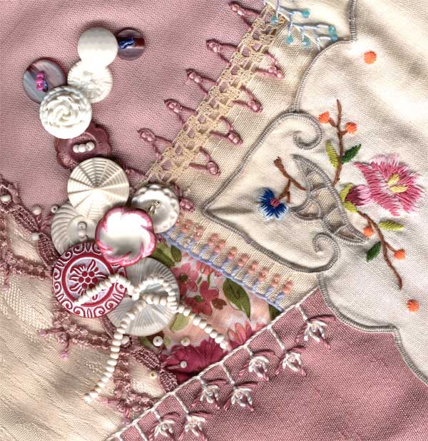 I dropped the button box - crazy quilt block 11