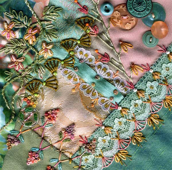 I dropped the button box - crazy quilt block 11