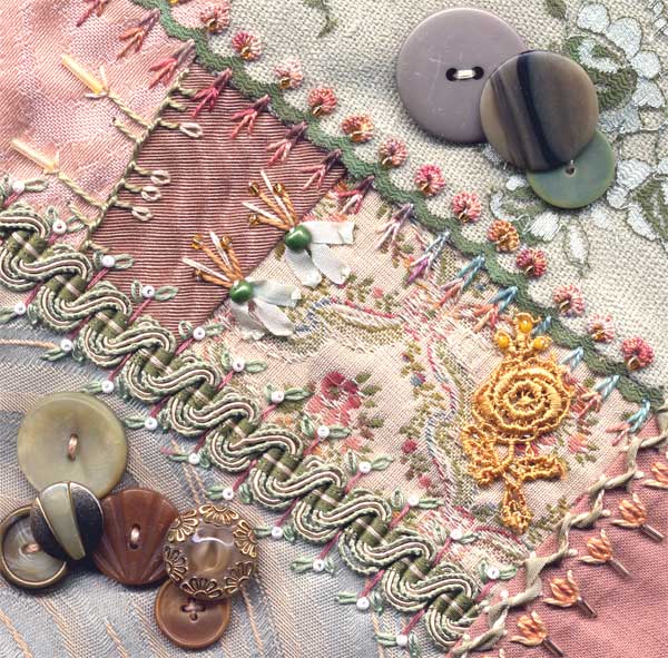 I dropped the button box - crazy quilt block 11