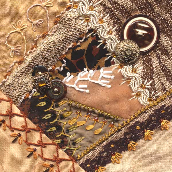 I dropped the button box - crazy quilt block 11