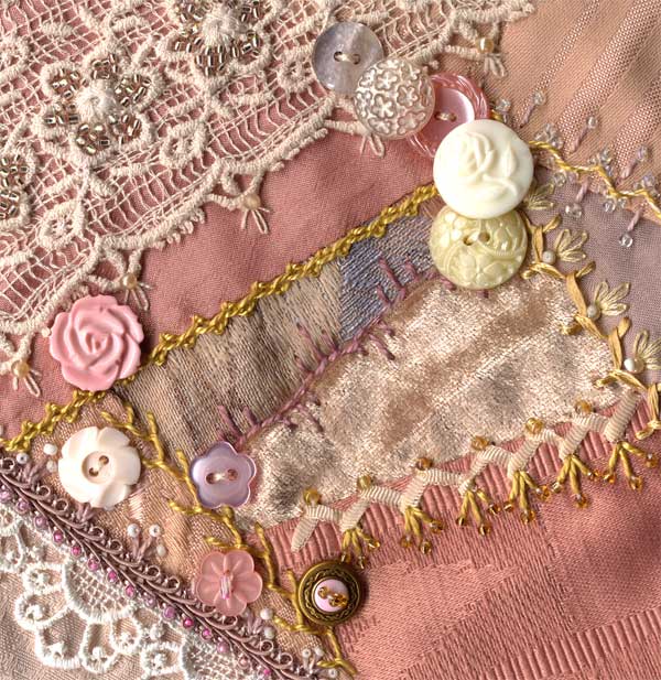 I dropped the button box - crazy quilt block 11