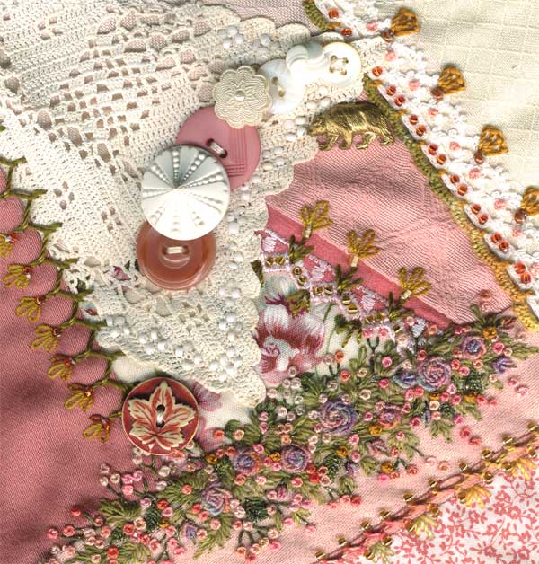 I dropped the button box - crazy quilt block 11