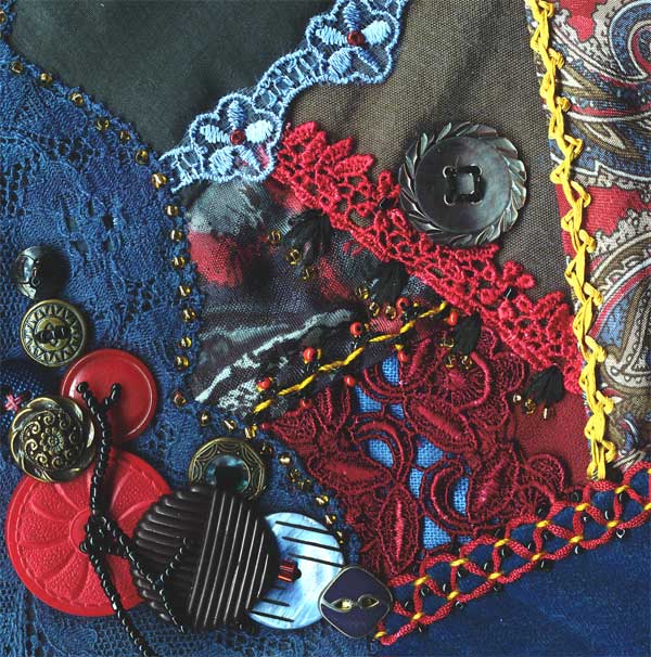 I dropped the button box - crazy quilt block 11