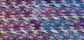 illustration of whipped fly stitch worked on linen