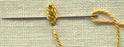 an illustration of step by step instructions of how to sew  heavy chain stitch