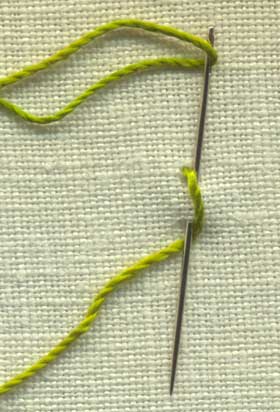 illustration of how to work rosette chain stitch 